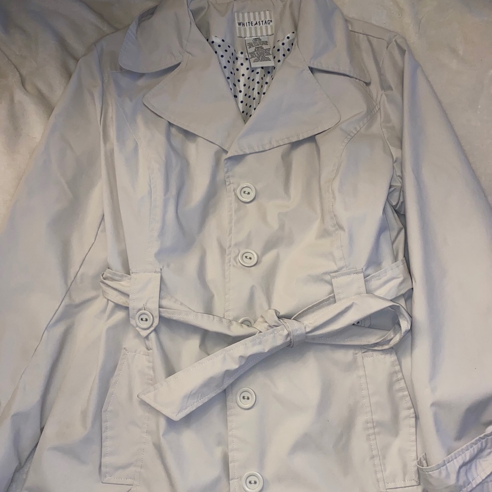 White stag rain coat